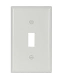 Toggle wallplate, White, Toggle Cutout, Thermoset, Single- gang, Standard, ED Box