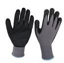 Nitrile coated on seamless nylon liner, Sandy Finished, Black, Size 7(Blue edge)