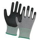 Nitrile coated on seamless nylon liner, Sandy Finished, Black, Size 10(Green edge)