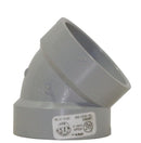1 1/2 inch 45 degree PVC DWV Short Elbow - H