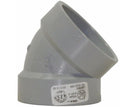 2" Hub PVC DWV Short Turn 45 Elbow HxH