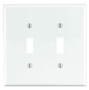 2-Gang Toggle Switch Plate - White