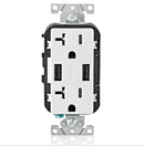 LEVITON - 20A 125 TP Decora Duplex Receptacle + USB (1-PACK)