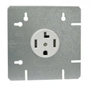 30A Dryer Outlet with 4-11/16" Cover Plate, 4 -wire outlet, 120/240V, White, Approved for aluminum