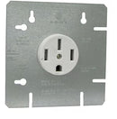 50A Range Outlet with 4-11/16" Cover Plate, 4-wire outlet, 50A -120/240V, White, Approved for aluminum wire