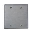 LEVITON - 2-Gang No Device Blank Wallplate - Standard Size - 302 Stainless Steel