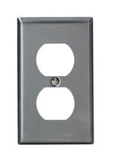 LEVITON - 1-Gang Duplex Device Receptacle Wallplate - Standard Size - 302 Stainless Steel