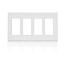 LEVITON - 80312-SW/4-Gang Decora Plus Device Decora Wallplate/Screwless