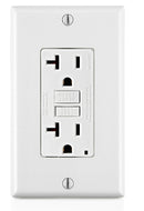 LEVITON - WHITE SELF TEST GFCI REC SLIM LIGHT W/WP 20A-125V
