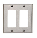 LEVITON - STAINLESS STEEL WALLPLATE 2GANG DECORA STANDARD SIZE