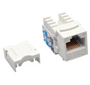 RJ45 CAT6 Slim Profile Jack, 110 Punch-Down/White