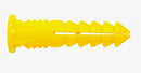 Yellow Plastic Plug, 8-12 x 1-1/4, drill size 1/4 - UYP 812K
