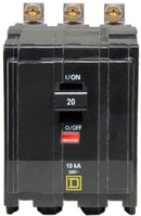 Square D Bolt On Circuit Breaker, 3-Pole, 20 Amp, 120/240VAC