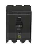 Square D Circuit Breaker, 3-Pole, 15 Amp, 240VAC, Plug In