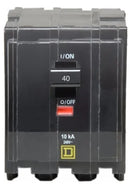 Square D Circuit Breaker, 3-Pole, 40 Amp, 240VAC, Plug In