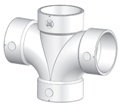 2“ x 2” x 1-1/2“ x 1-1/2” PVC DWV Double Sanitary Tee HxHxHxH