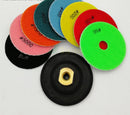 8 pcs 4"/100MM Diamond White Resin Bond Wet Flexible Polishing Pads With Backer Sanding Disc Marble Granite Polishing