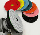 8 pcs 4"/100MM Diamond White Resin Bond Wet Flexible Polishing Pads With Backer Sanding Disc Marble Granite Polishing